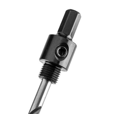 Adapteris su centravimo grąžtu bimetaliniams skylių pjūklams 14-30 mm, šešiakampis 3