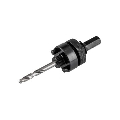 Adapteris su centravimo grąžtu bimetaliniams skylių pjūklams 32–152 mm, šešiakampis 3 Adapteris su centravimo grąžtu bimetaliniams skylių pjūklams 32–152 mm, šešiakampis 3