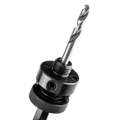 Adapteris su centravimo grąžtu bimetaliniams skylių pjūklams 32–152 mm, šešiakampis 5 Adapteris su centravimo grąžtu bimetaliniams skylių pjūklams 32–152 mm, šešiakampis 5