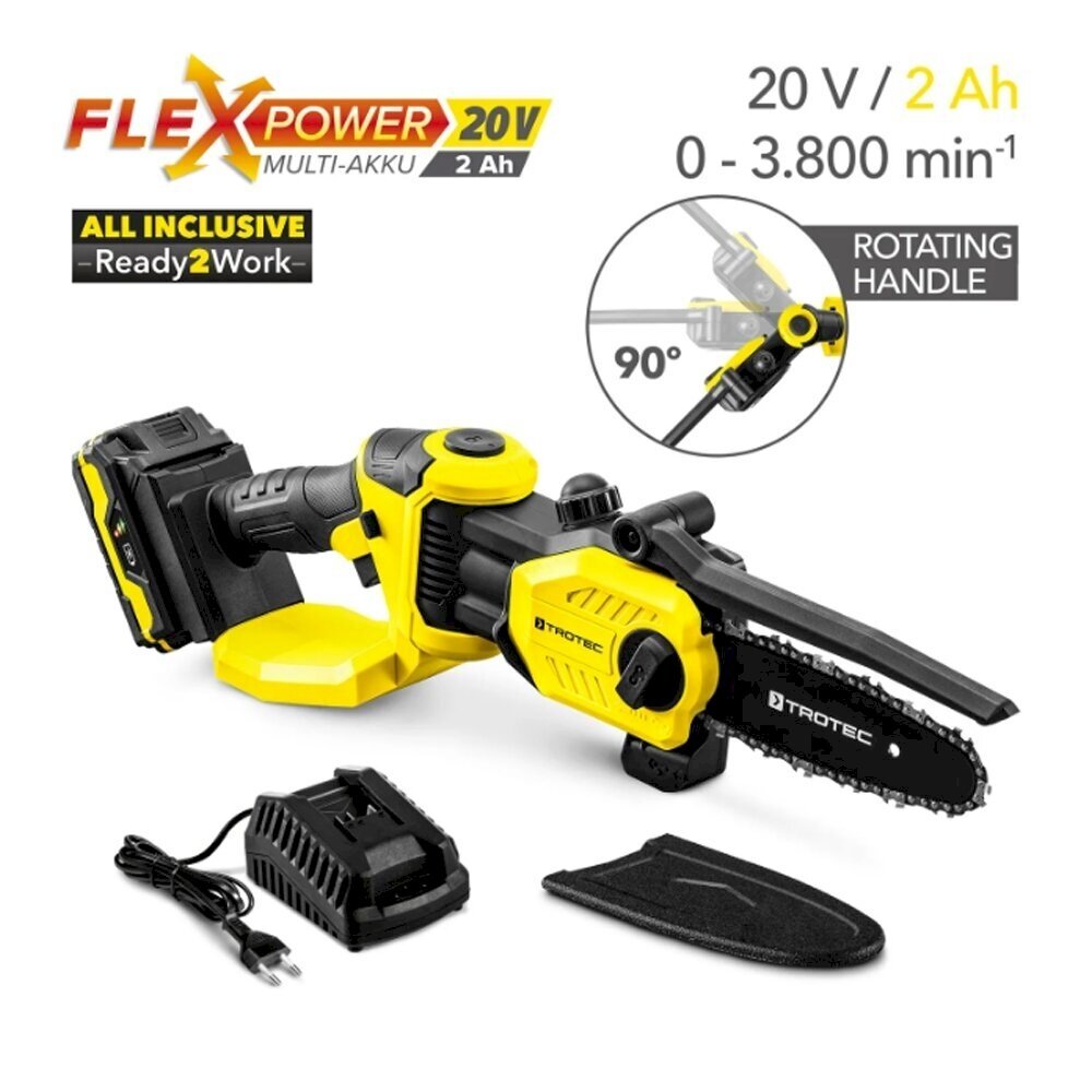 Akumuliatorinis grandininis pjūklas Trotec PCHS 10-20V 4 Akumuliatorinis grandininis pjūklas Trotec PCHS 10-20V 4