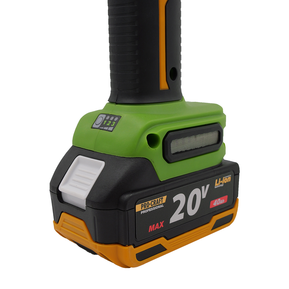 Akumuliatorinis kampinis šlifuoklis ProCraft PWА220, 20 V, 4 Ah, 125 mm 3 Akumuliatorinis kampinis šlifuoklis ProCraft PWА220, 20 V, 4 Ah, 125 mm 3