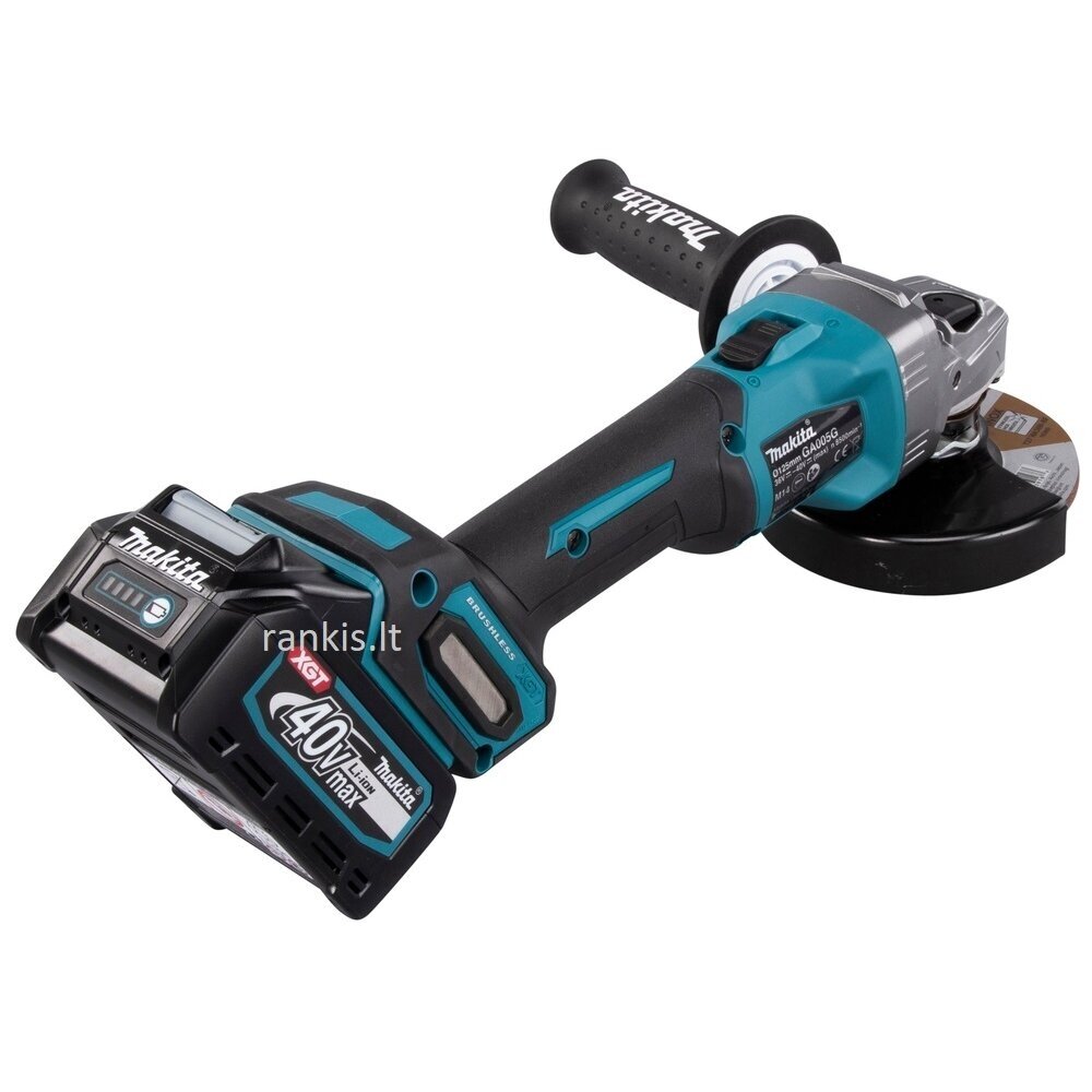 Akumuliatorinis kampinis šlifuoklis Makita GA005GM201, XGT ® 40Vmax, 2x4,0Ah + DOVANA BL4040 9 Akumuliatorinis kampinis šlifuoklis Makita GA005GM201, XGT ® 40Vmax, 2x4,0Ah + DOVANA BL4040 9