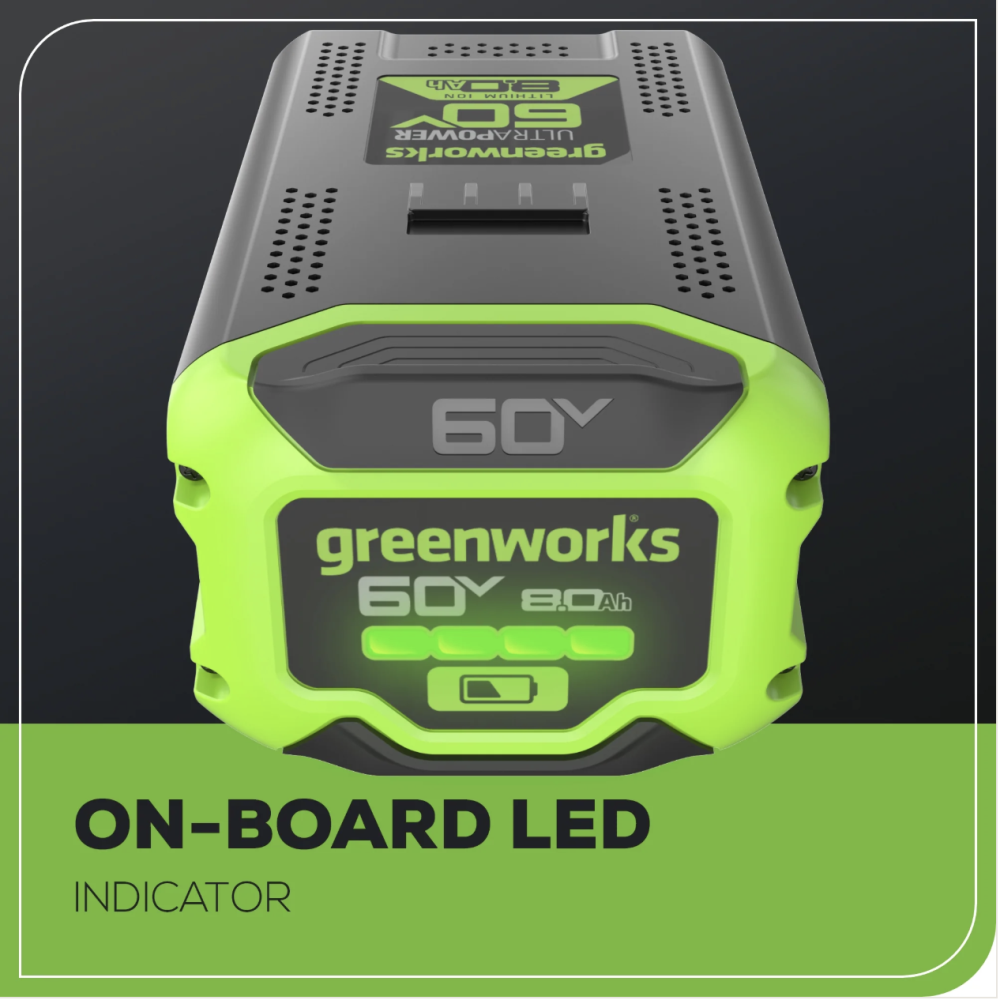 Akumuliatorius baterija Greenworks G60B8, 8Ah, 60V 1 Akumuliatorius baterija Greenworks G60B8, 8Ah, 60V 1