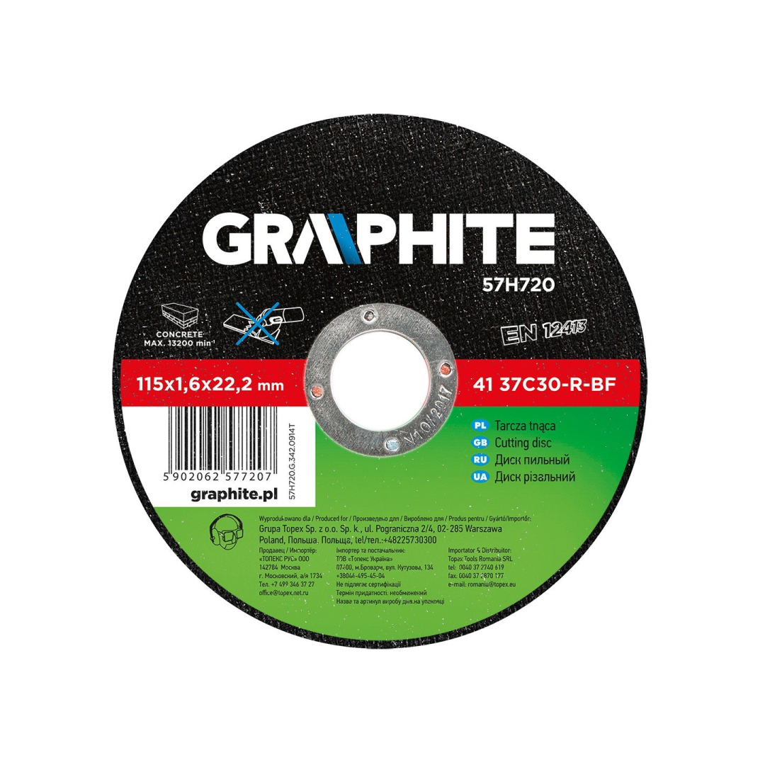 Akmens pjovimo diskas 115 x 1,6 x 22 mm 41 37C30-R