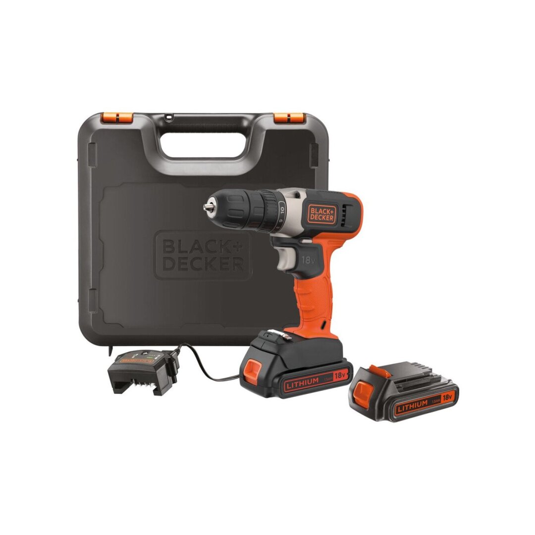 Akumuliatorinis Gręžtuvas - Suktuvas, 18V BCD001C2-QW, 2 X 1,5 AH, Black&Decker Akumuliatorinis Gręžtuvas - Suktuvas, 18V BCD001C2-QW, 2 X 1,5 AH, Black&Decker