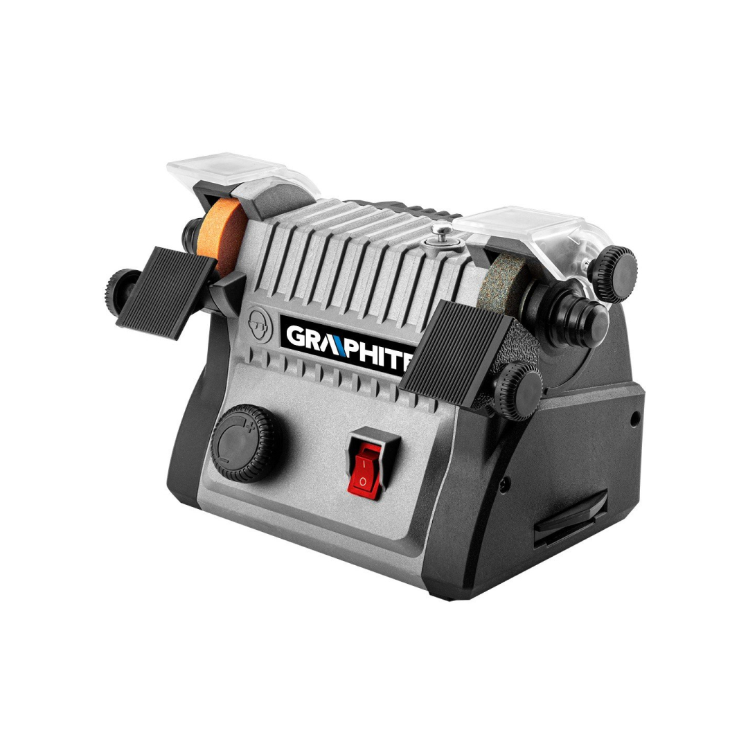 Akumuliatorinis mini stalinis šlifuoklis GRAPHITE 58G095 3in1 2