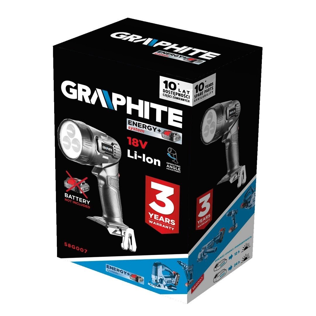 Akumuliatorinis prožektorius GRAPHITE 58G007, 18V 3 Akumuliatorinis prožektorius GRAPHITE 58G007, 18V 3