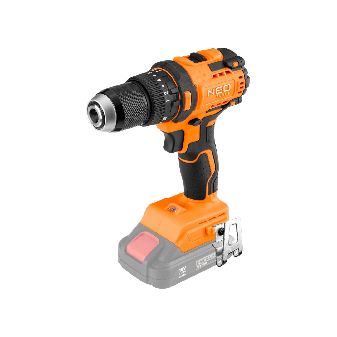 Akumuliatorinis smūginis gręžtuvas, 13 mm metalinis griebtuvas, be šepetėlių, kompaktiškas, Energy+, be akumuliatoriaus