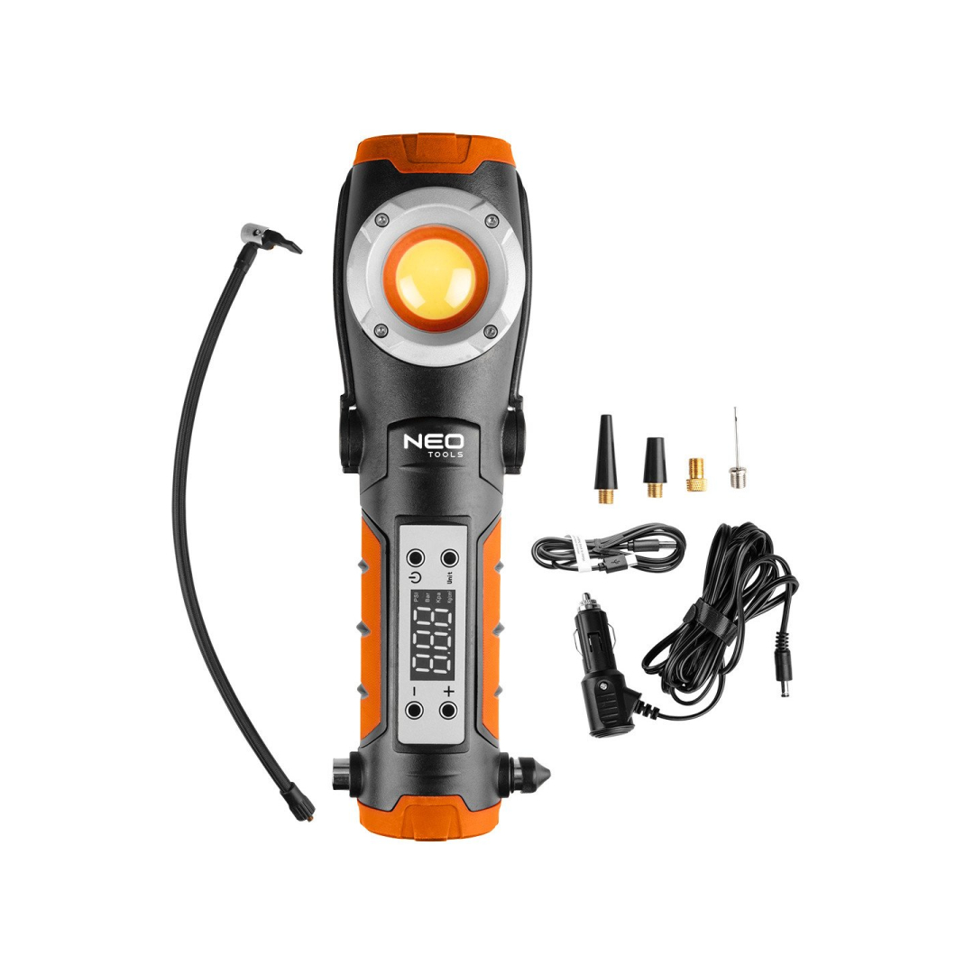 Akumuliatorinis žibintas NEO 800lm su kompresoriumi