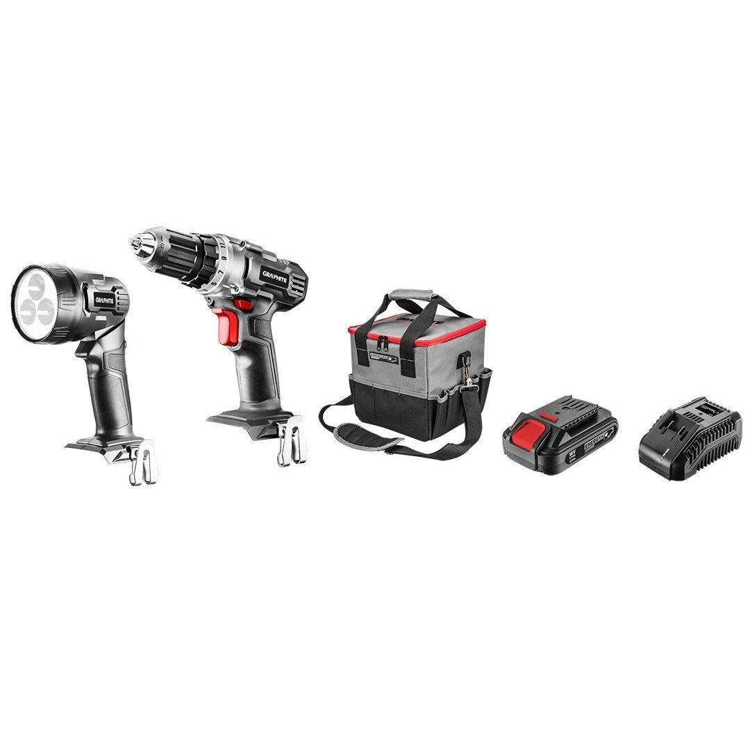 Akumuliatorinių įrankių komplektas 18V GRAPHITE 58G016 (58G000+58G007) 1 Akumuliatorinių įrankių komplektas 18V GRAPHITE 58G016 (58G000+58G007) 1