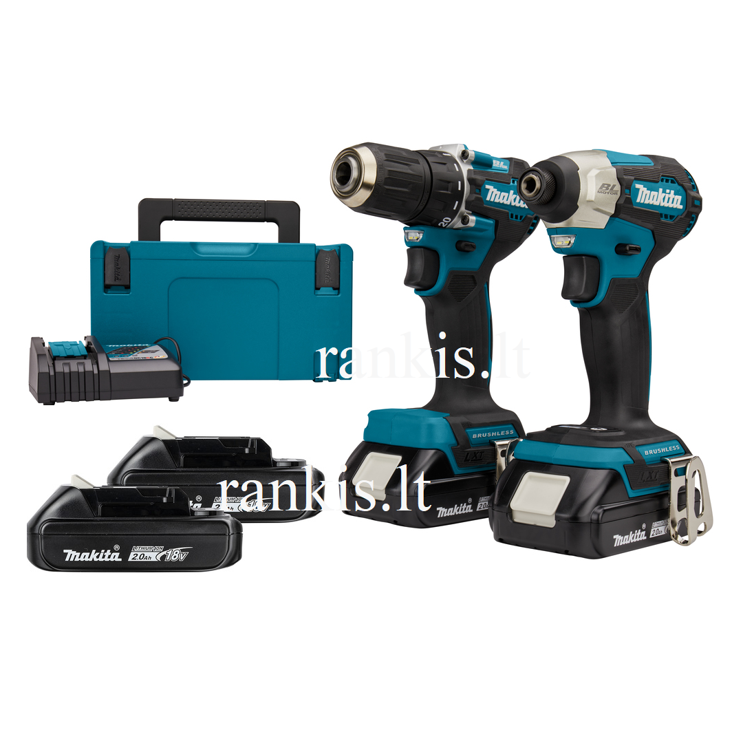 Akumuliatorinių įrankių komplektas MAKITA DLX2423AJ (DDF487+ DTD157), 18 V, 2 x 2,0 Ah Akumuliatorinių įrankių komplektas MAKITA DLX2423AJ (DDF487+ DTD157), 18 V, 2 x 2,0 Ah