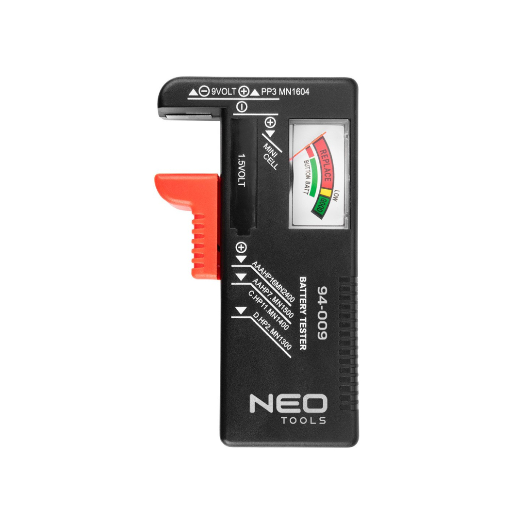 Akumuliatorių ir įkraunamų akumuliatorių testeris NEO