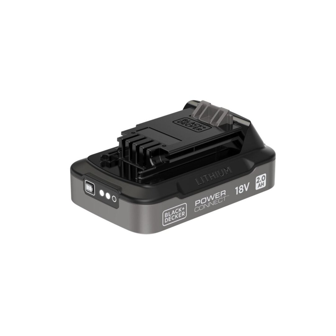 Akumuliatorius 18 V/2,0 Ah ličio Li-Ion jonų įkrovos būsenos indikatorius Black&Decker