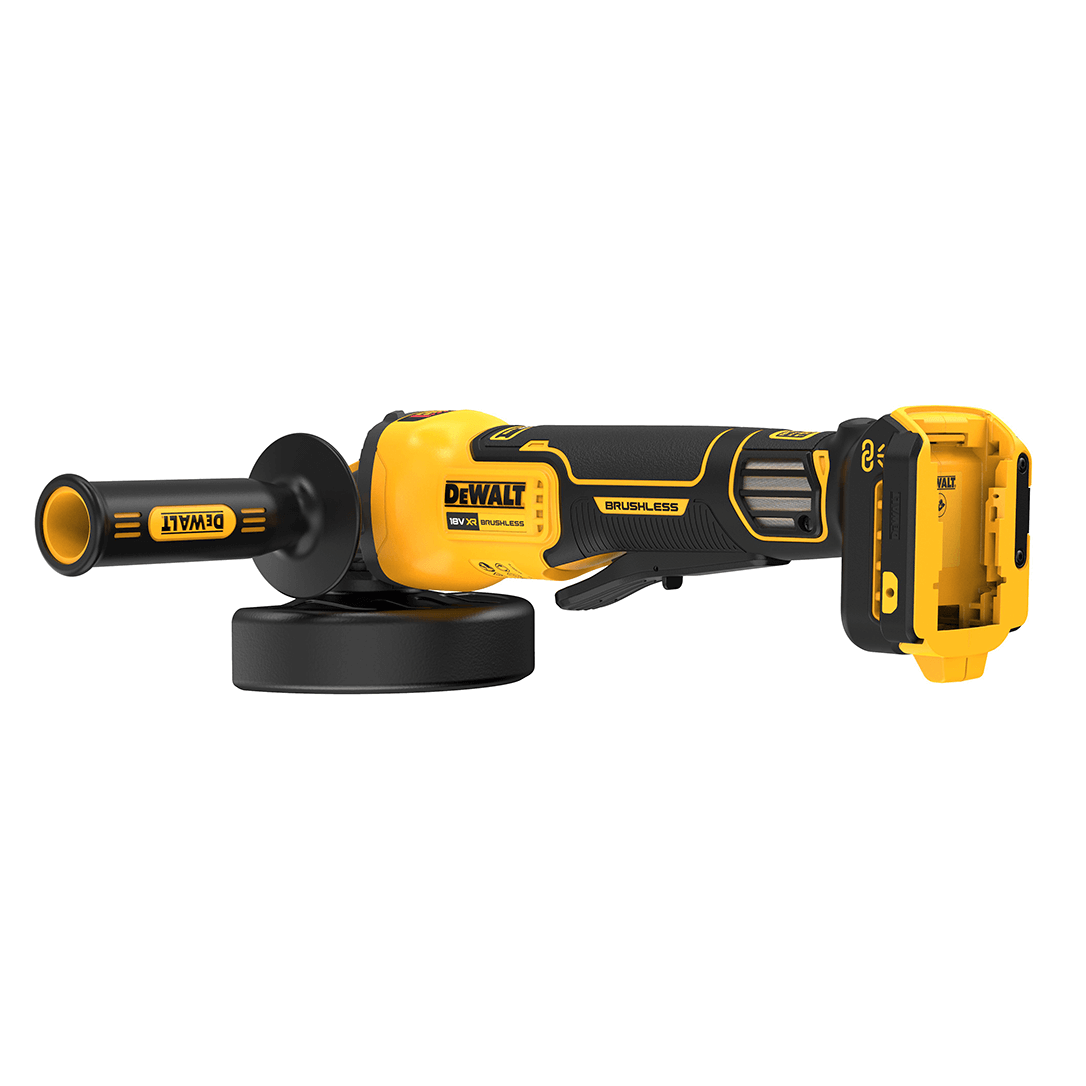 Akumuliatorinis kampinis šlifuoklis DeWalt DCG416VSN FLEXVOLT, 18 V, (be akum. ir krov.) 1