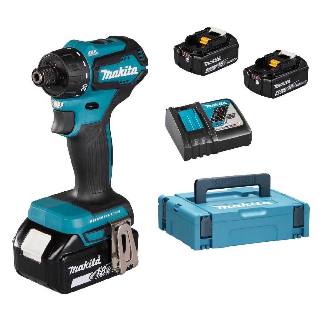 Akumuliatorinis suktuvas-gręžtuvas Makita DDF083RMJ, 18V, 2x4,0Ah Akumuliatorinis suktuvas-gręžtuvas Makita DDF083RMJ, 18V, 2x4,0Ah