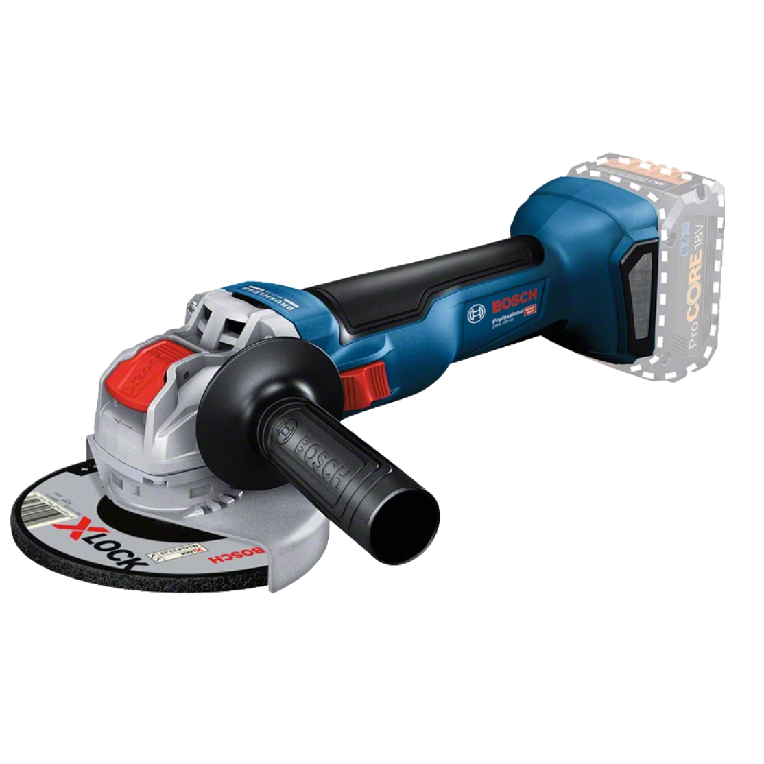 Akumuliatorinis kampinis šlifuoklis Bosch GWX 18V-10, 18 V, X-LOCK, (be akum. ir krov.), professional Akumuliatorinis kampinis šlifuoklis Bosch GWX 18V-10, 18 V, X-LOCK, (be akum. ir krov.), professional