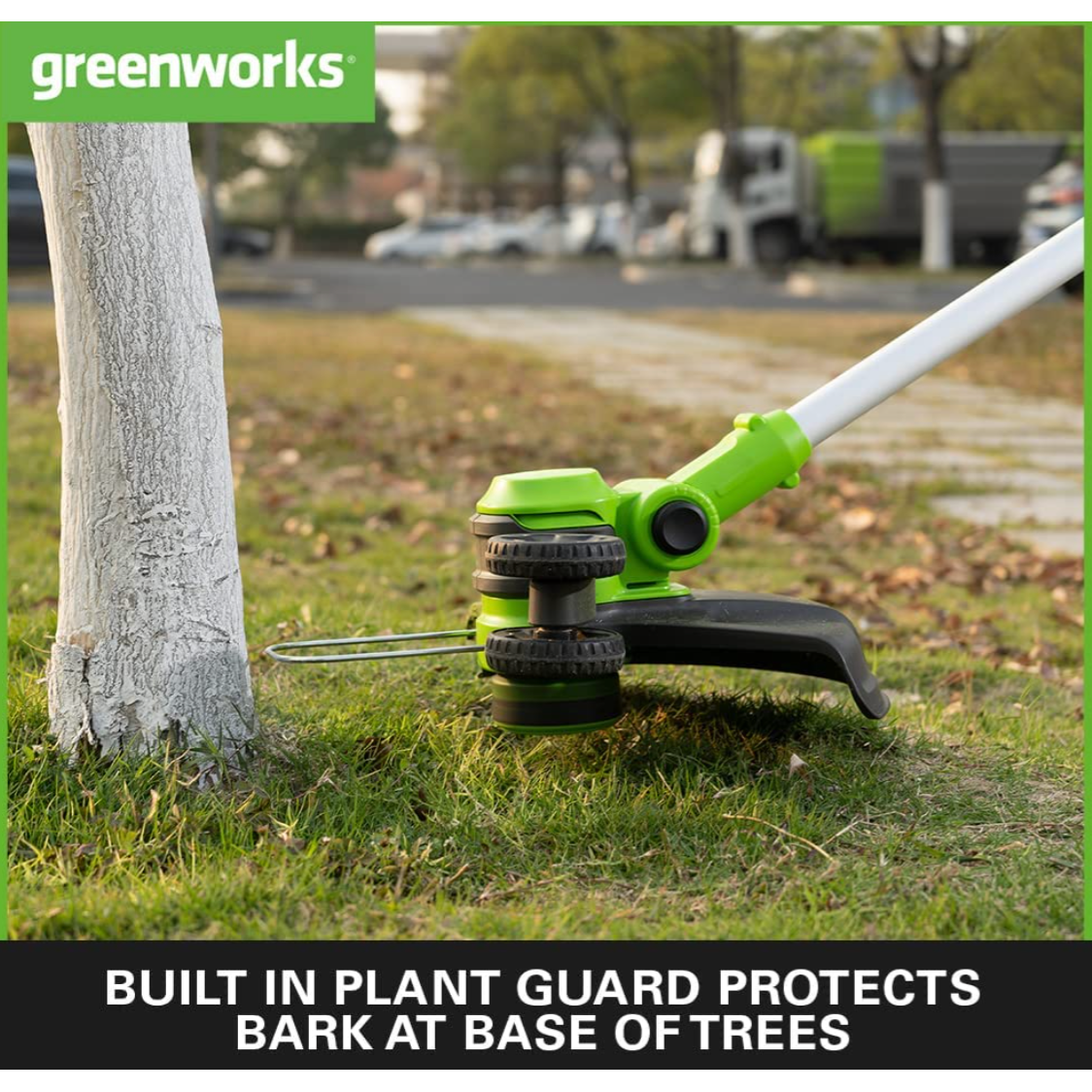 Akumuliatorinė žoliapjovė / trimeris Greenworks G40LT33K2, 40 V, 2,0 Ah, 33 cm 3 Akumuliatorinė žoliapjovė / trimeris Greenworks G40LT33K2, 40 V, 2,0 Ah, 33 cm 3