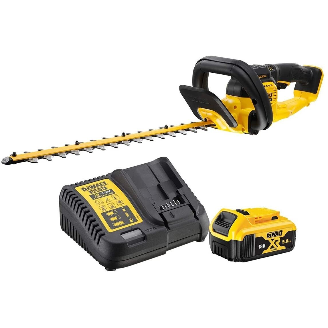 Akumuliatorinės gyvatovių žirklės DeWalt DCMHT563P1-QW, 55cm, 18V, 1x5Ah Akumuliatorinės gyvatovių žirklės DeWalt DCMHT563P1-QW, 55cm, 18V, 1x5Ah