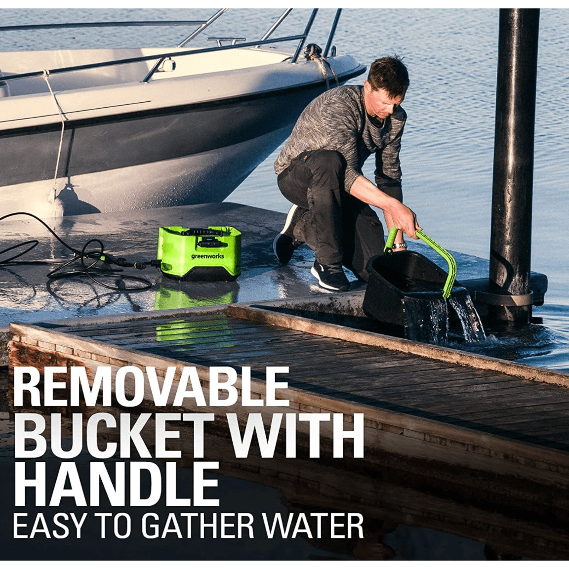 Akumuliatorinė aukšto slėgio plovykla Greenworks GDC40, 40 V, ( be akum. ir krov.) 5