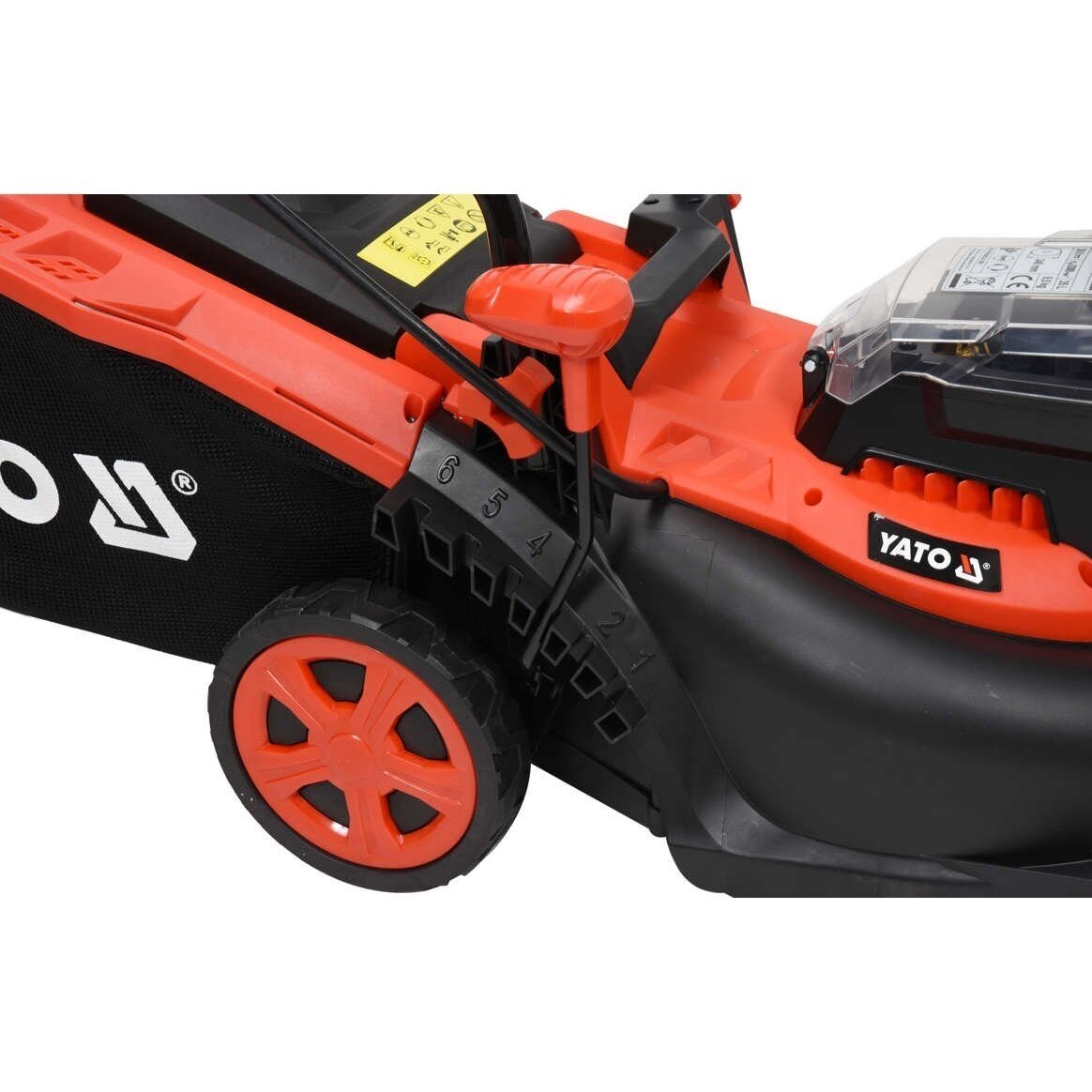 Akumuliatorinė žoliapjovė Yato, 2x18V, be baterijų 1 Akumuliatorinė žoliapjovė Yato, 2x18V, be baterijų 1