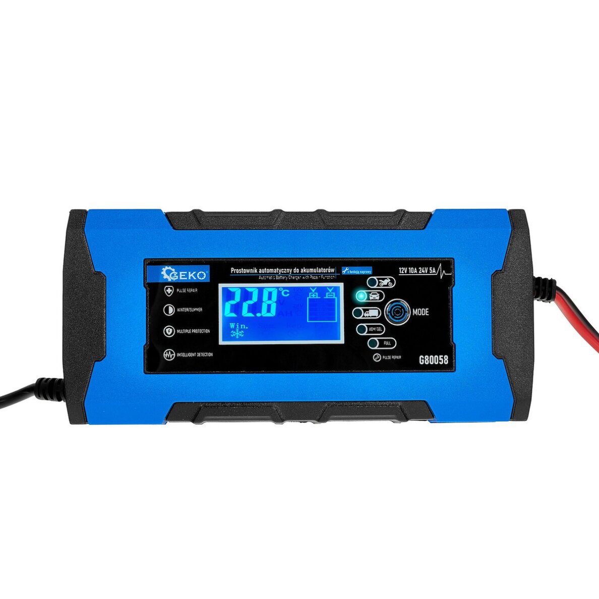 Akumuliatoriaus įkrovėjas-paleidėjas12/24V 10A 2