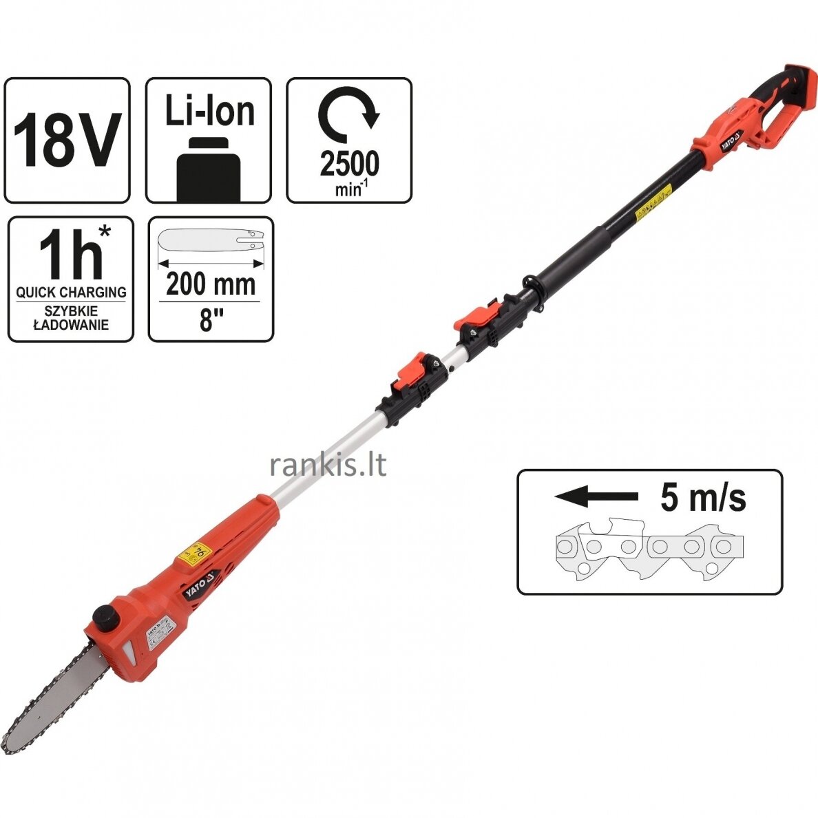 Akumuliatorinė akštapjovė Yato YT-82837, 18V (be akumuliatoriaus ir kroviklio) Akumuliatorinė akštapjovė Yato YT-82837, 18V (be akumuliatoriaus ir kroviklio)