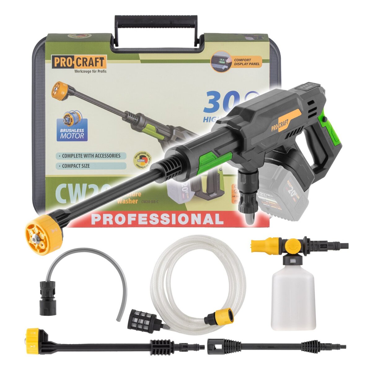 Akumuliatorinė plovykla ProCraft CW20bb, 20 V, (be akum. ir krov.) Akumuliatorinė plovykla ProCraft CW20bb, 20 V, (be akum. ir krov.)