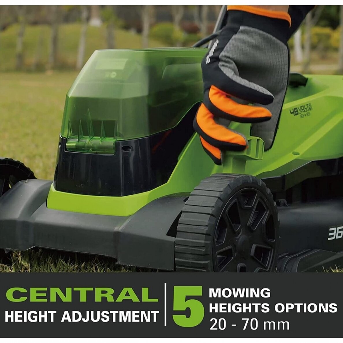 Akumuliatorinė vejapjovė Greenworks G24X2LM36K4X, 48 V (2X24V), 36 cm 3