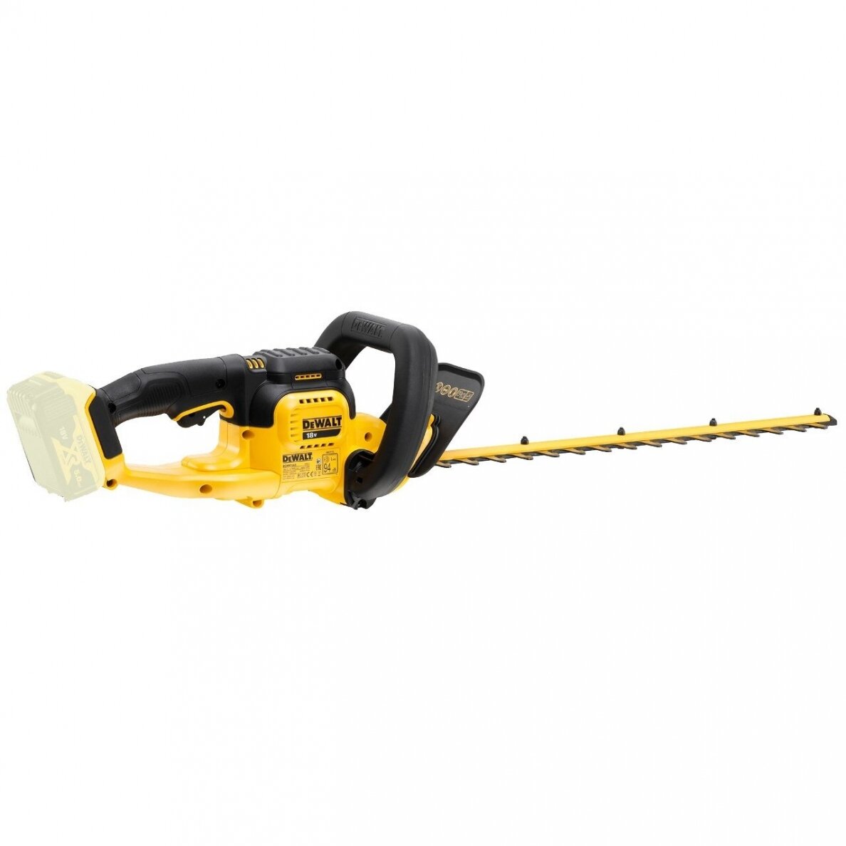 Akumuliatorinės gyvatvorių žirklės DeWalt DCMHT563N-XJ, 18 V, 55 cm (be akum. ir krov.) 1 Akumuliatorinės gyvatvorių žirklės DeWalt DCMHT563N-XJ, 18 V, 55 cm (be akum. ir krov.) 1