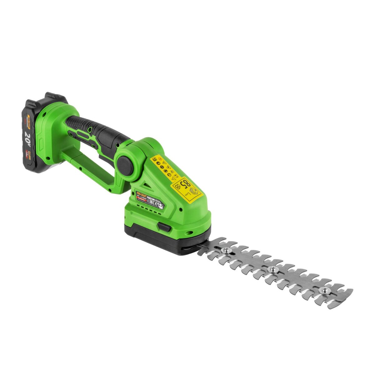 Akumuliatorinės žolės ir krūmų žirklės ProCraft PGH2100, 20 V, (1x 2Ah + krov.) 4 Akumuliatorinės žolės ir krūmų žirklės ProCraft PGH2100, 20 V, (1x 2Ah + krov.) 4