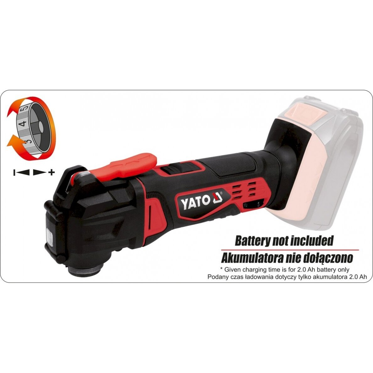 Akumuliatorinis daugiafunkcinis įrankis | be akumuliatoriaus 18V (YT-82819) Akumuliatorinis daugiafunkcinis įrankis | be akumuliatoriaus 18V (YT-82819)