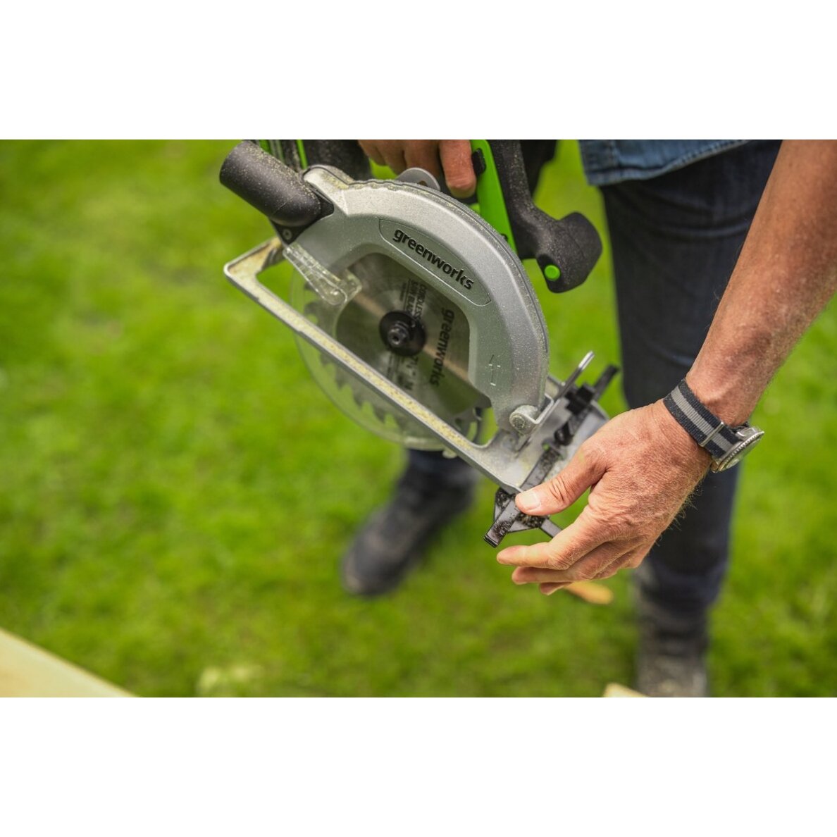 Akumuliatorinis diskinis pjūklas Greenworks GD24CS, 24 V, (tik įrankis) 2