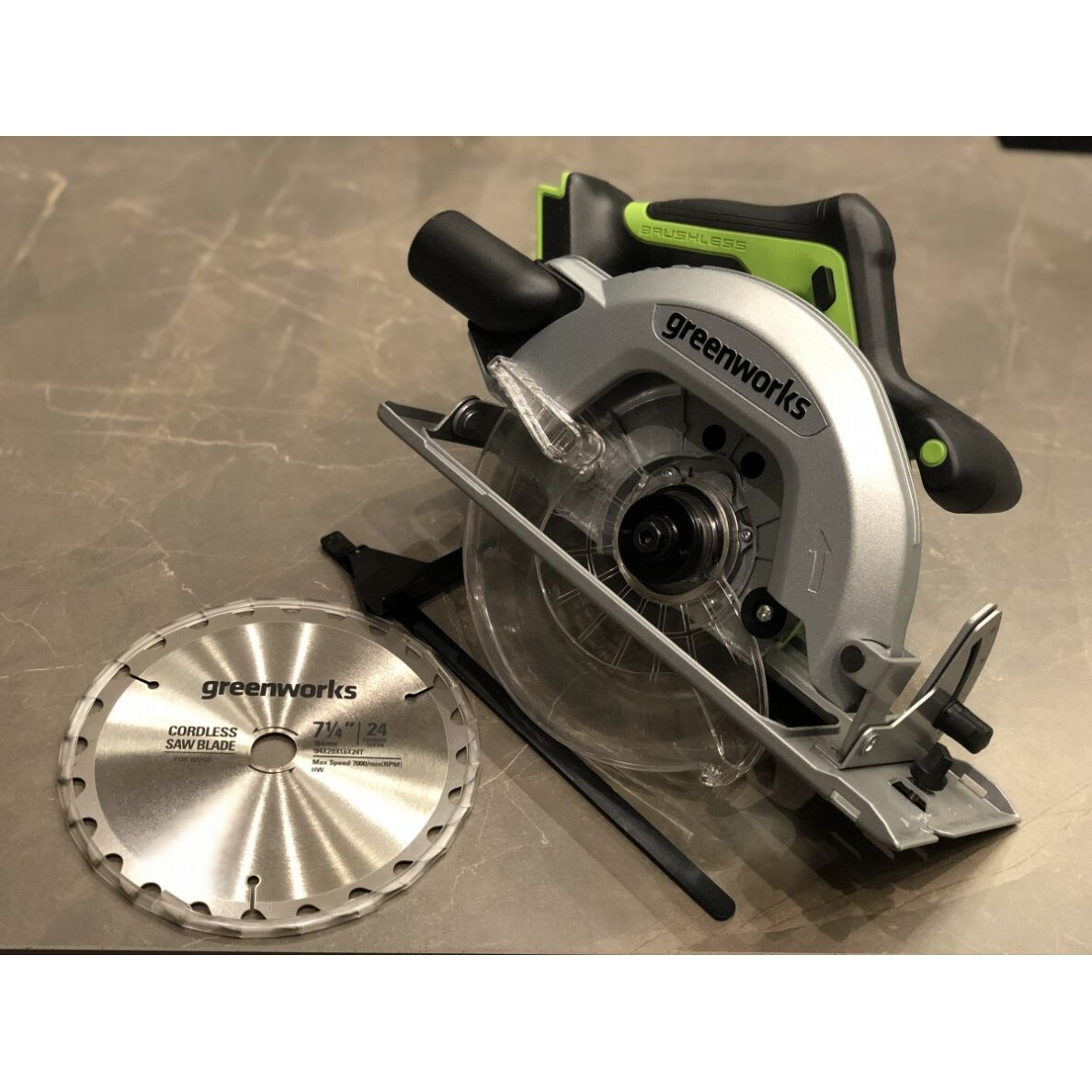 Akumuliatorinis diskinis pjūklas Greenworks GD24CS, 24 V, (tik įrankis) 4