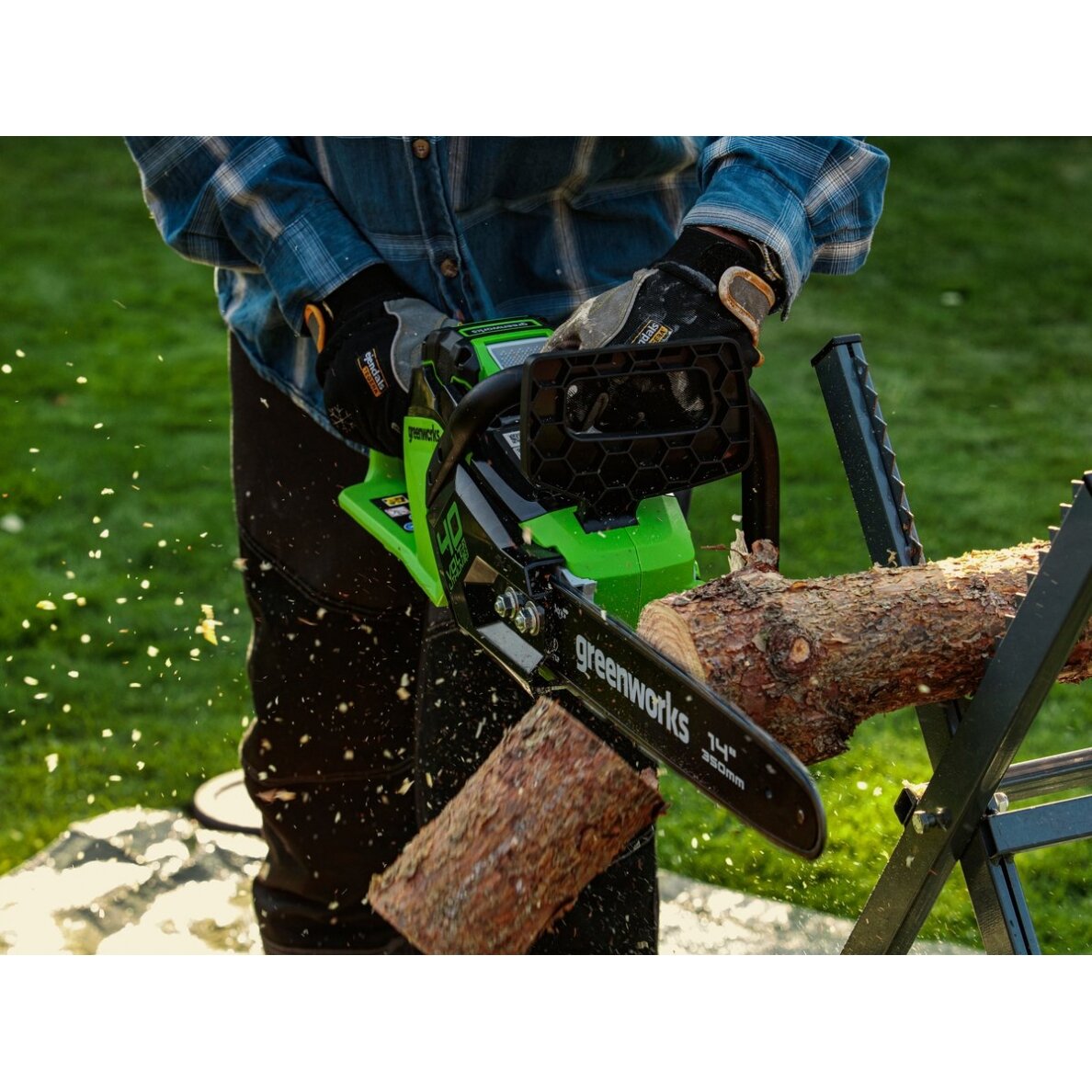 Akumuliatorinis grandininis pjūklas Greenworks GD40CS15, 40 V, (tik įrankis) 1