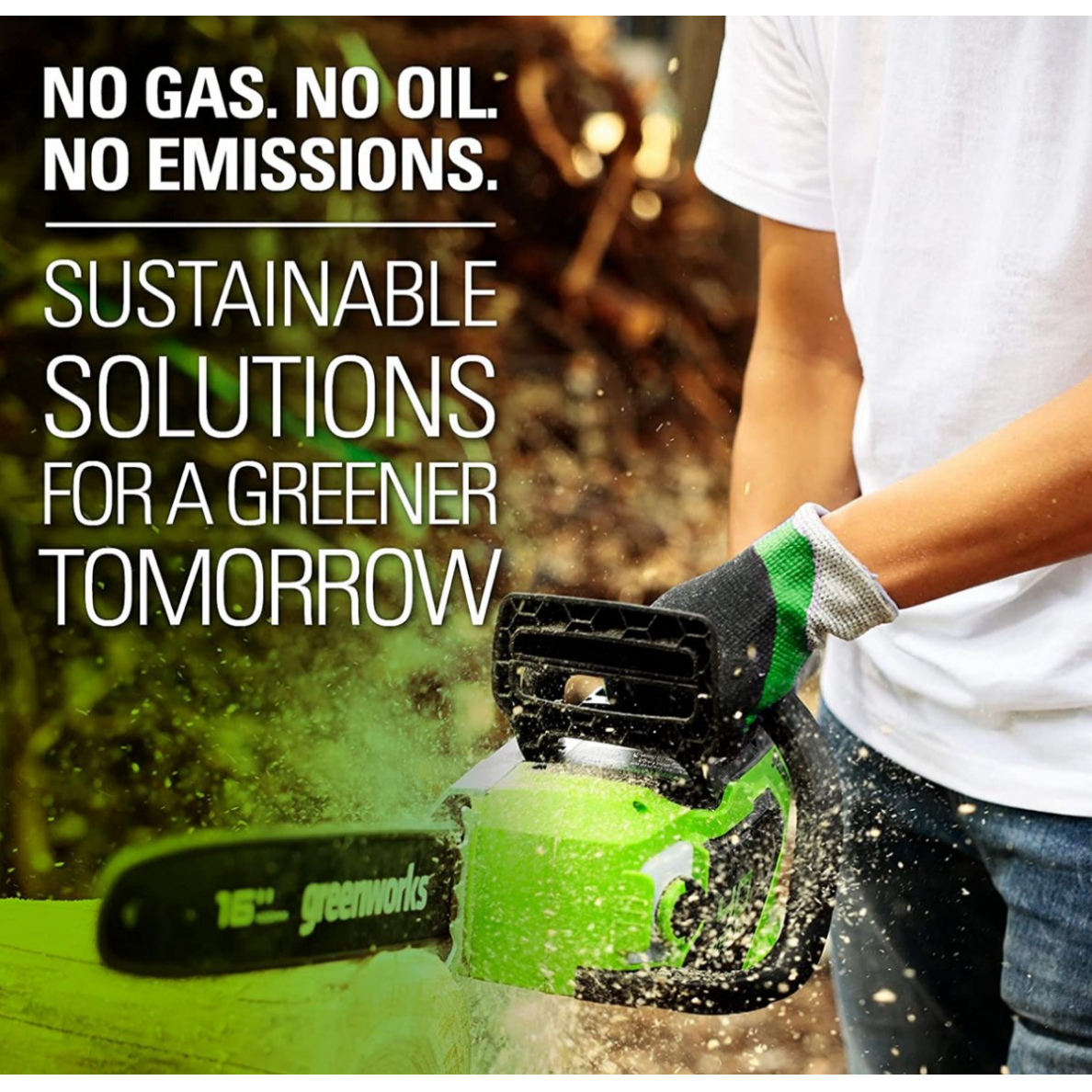 Akumuliatorinis grandininis pjūklas Greenworks GD40CS18, 40 V, (tik įrankis) 2 Akumuliatorinis grandininis pjūklas Greenworks GD40CS18, 40 V, (tik įrankis) 2