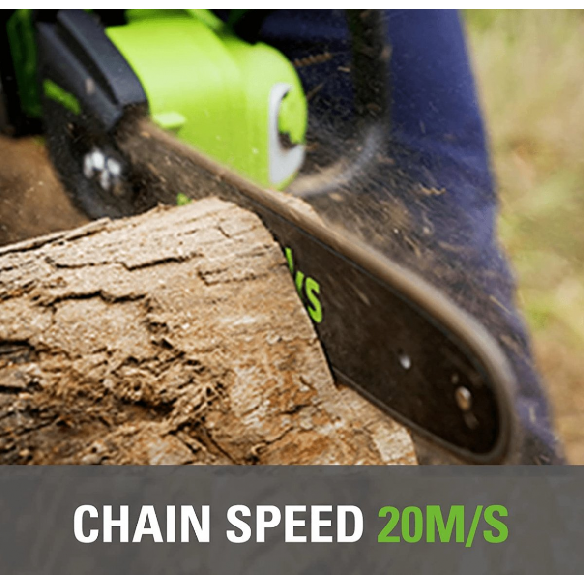 Akumuliatorinis grandininis pjūklas Greenworks GD24X2CS36, 48 V (2X24 V) , 36 cm, (tik įrankis) 2 Akumuliatorinis grandininis pjūklas Greenworks GD24X2CS36, 48 V (2X24 V) , 36 cm, (tik įrankis) 2