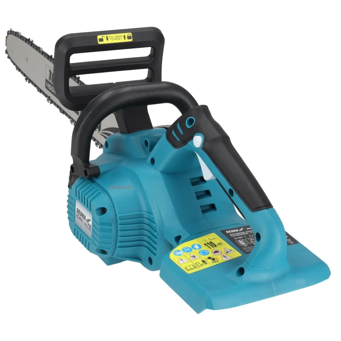 Akumuliatorinis grandininis pjūklas Dedra DED7184VA, 2x18V, bešepetėlis 7 Akumuliatorinis grandininis pjūklas Dedra DED7184VA, 2x18V, bešepetėlis 7