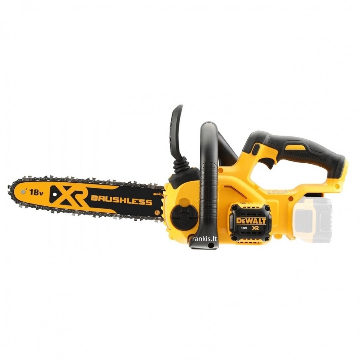 Akumuliatorinis grandininis pjūklas DeWalt DCM565N-XJ; 18V, 30cm juosta (be akum.) 5 Akumuliatorinis grandininis pjūklas DeWalt DCM565N-XJ; 18V, 30cm juosta (be akum.) 5