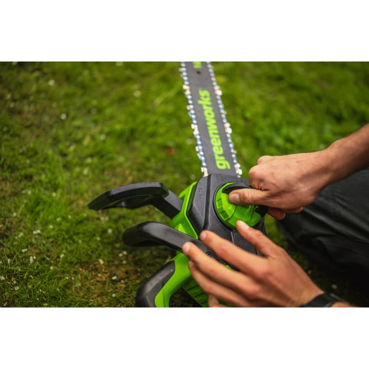 Akumuliatorinis grandininis pjūklas Greenworks GD24CS30, 24 V, (be akum. ir krov.) 2