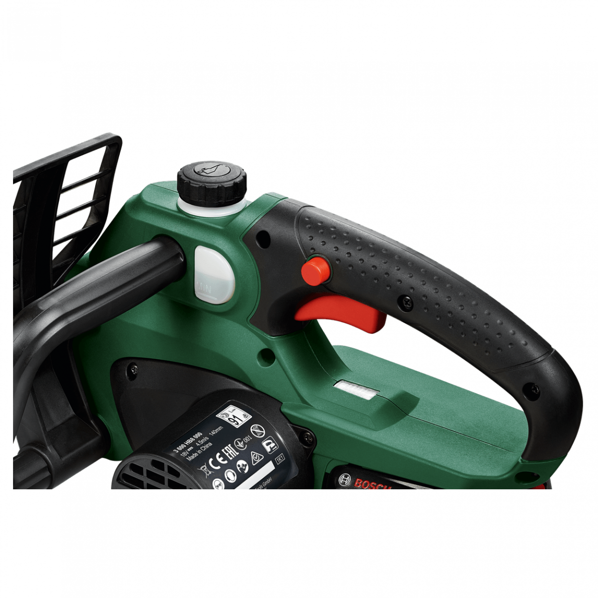 Akumuliatorinis grandininis pjūklas Bosch UniversalChain 18, 18 V, 1x2,5 Ah 1 Akumuliatorinis grandininis pjūklas Bosch UniversalChain 18, 18 V, 1x2,5 Ah 1