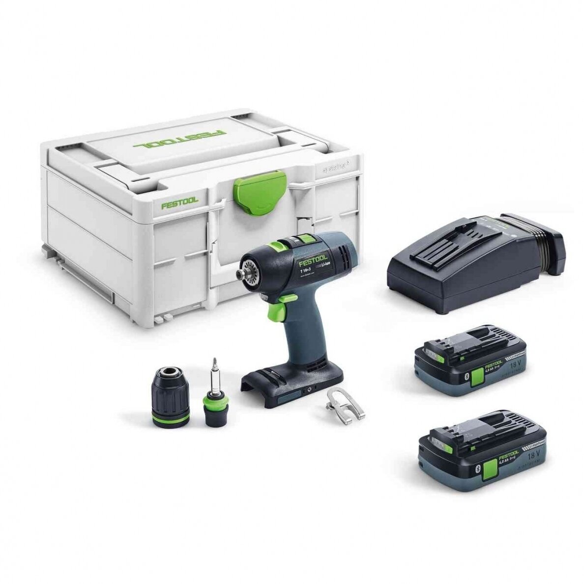 Akumuliatorinis gręžtuvas-suktuvas Festool T 18+3 HPC 4,0 I-Plus, 18 V, 2x 4.0 Ah, (576446) Akumuliatorinis gręžtuvas-suktuvas Festool T 18+3 HPC 4,0 I-Plus, 18 V, 2x 4.0 Ah, (576446)