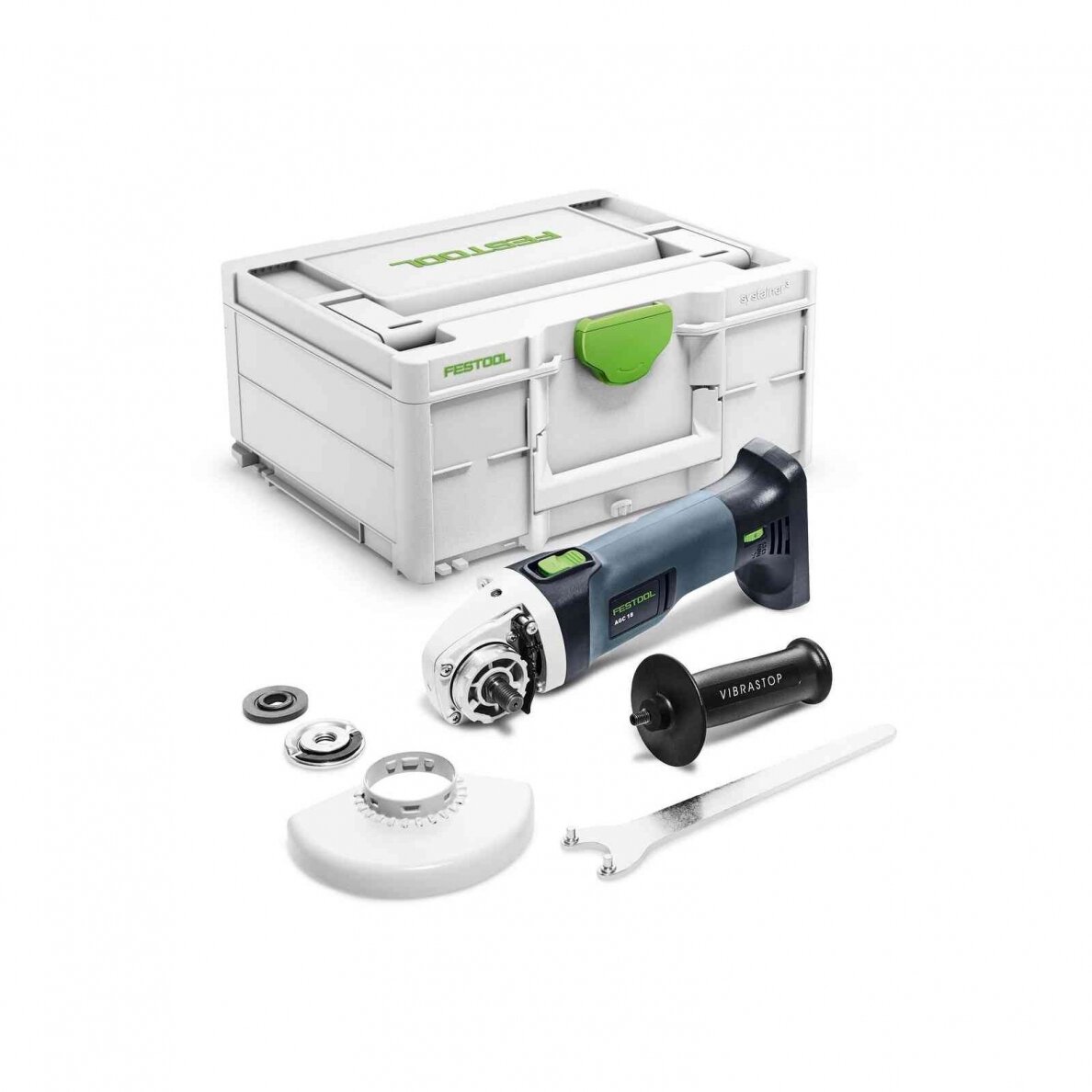 Akumuliatorinis kampinis šlifuoklis Festool AGC 18-125 EB-Basic, 18 V, (be akum. ir krov.), (576825) Akumuliatorinis kampinis šlifuoklis Festool AGC 18-125 EB-Basic, 18 V, (be akum. ir krov.), (576825)