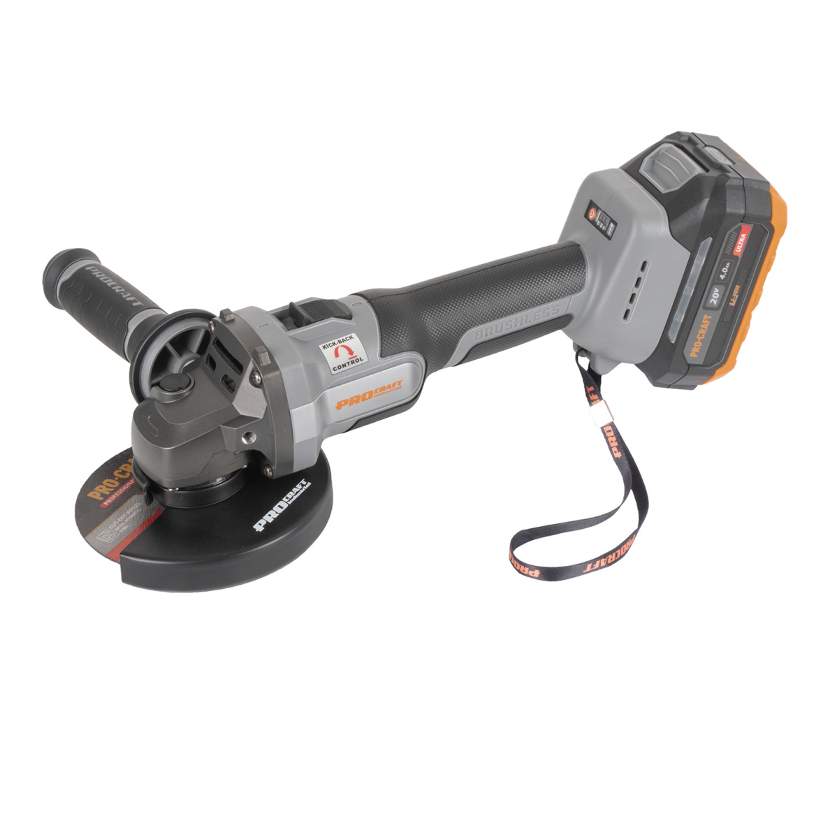Akumuliatorinis kampinis šlifuoklis ProCraft AG125A-1B-F, 20 V, 4 Ah 1 Akumuliatorinis kampinis šlifuoklis ProCraft AG125A-1B-F, 20 V, 4 Ah 1