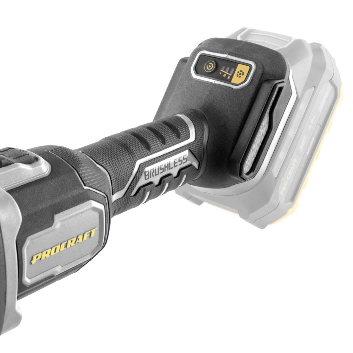 Akumuliatorinis kampinis šlifuoklis ProCraft AG125Cbb, 20 V, (be akum. ir krov.) 4