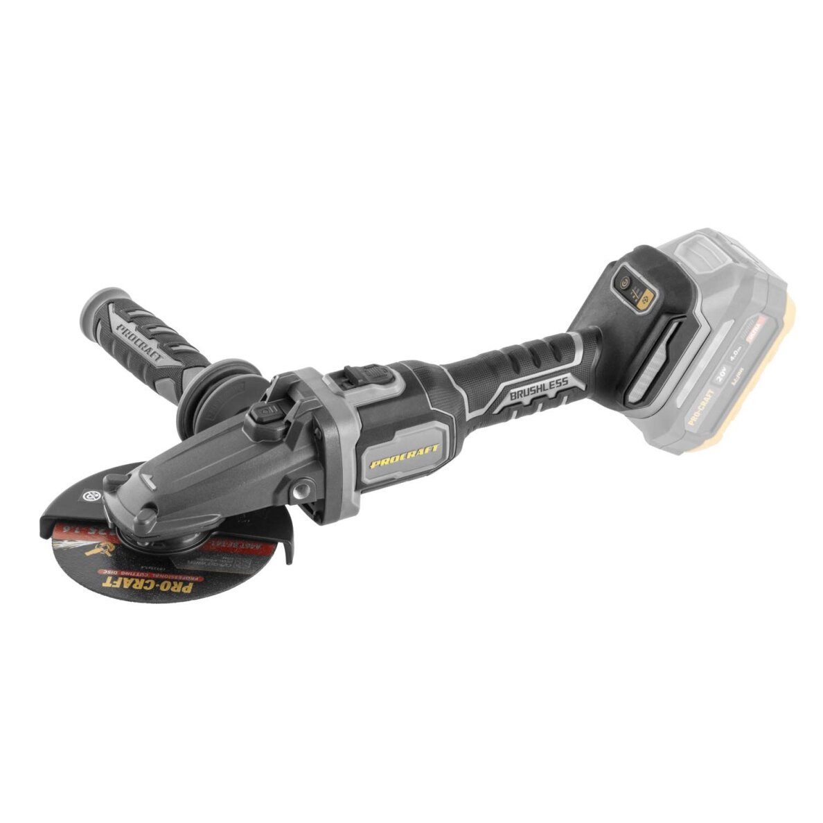 Akumuliatorinis kampinis šlifuoklis ProCraft AG125Cbb, 20 V, (be akum. ir krov.) 1