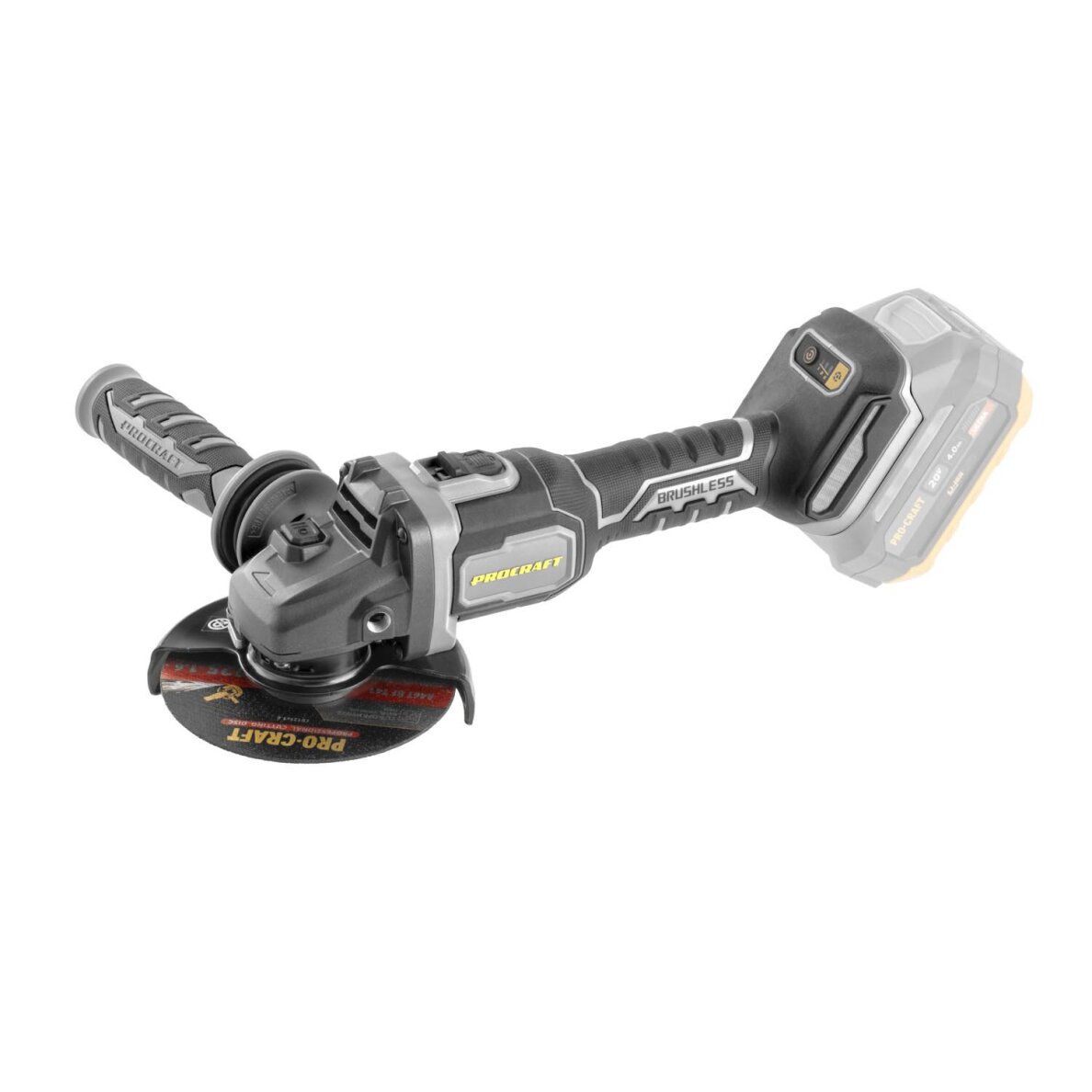 Akumuliatorinis kampinis šlifuoklis ProCraft AG125Bbb, 20 V, (be akum. ir krov.) 1