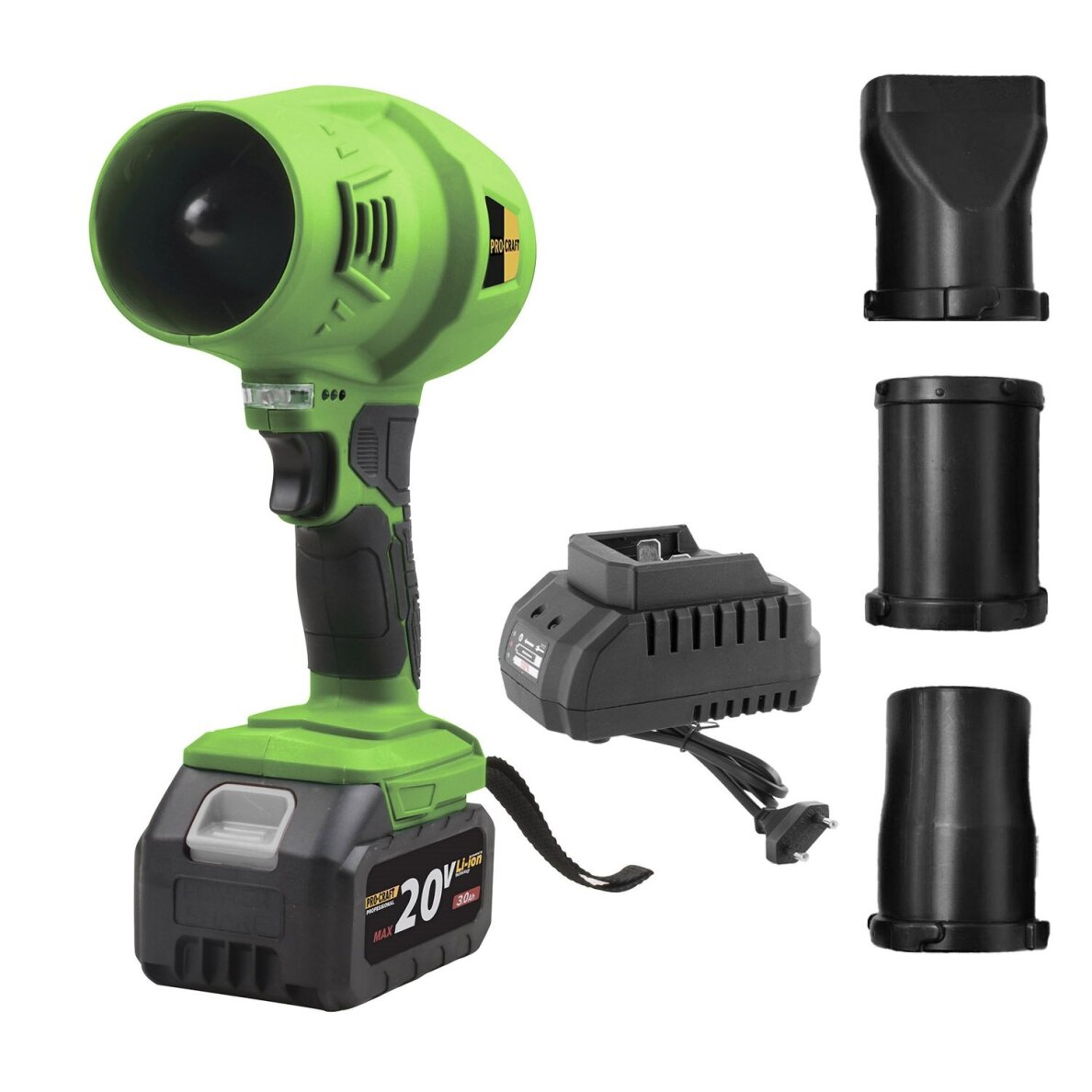 Akumuliatorinis pūstuvas ProCraft PB18, 20 V, (1x3Ah + krov.)