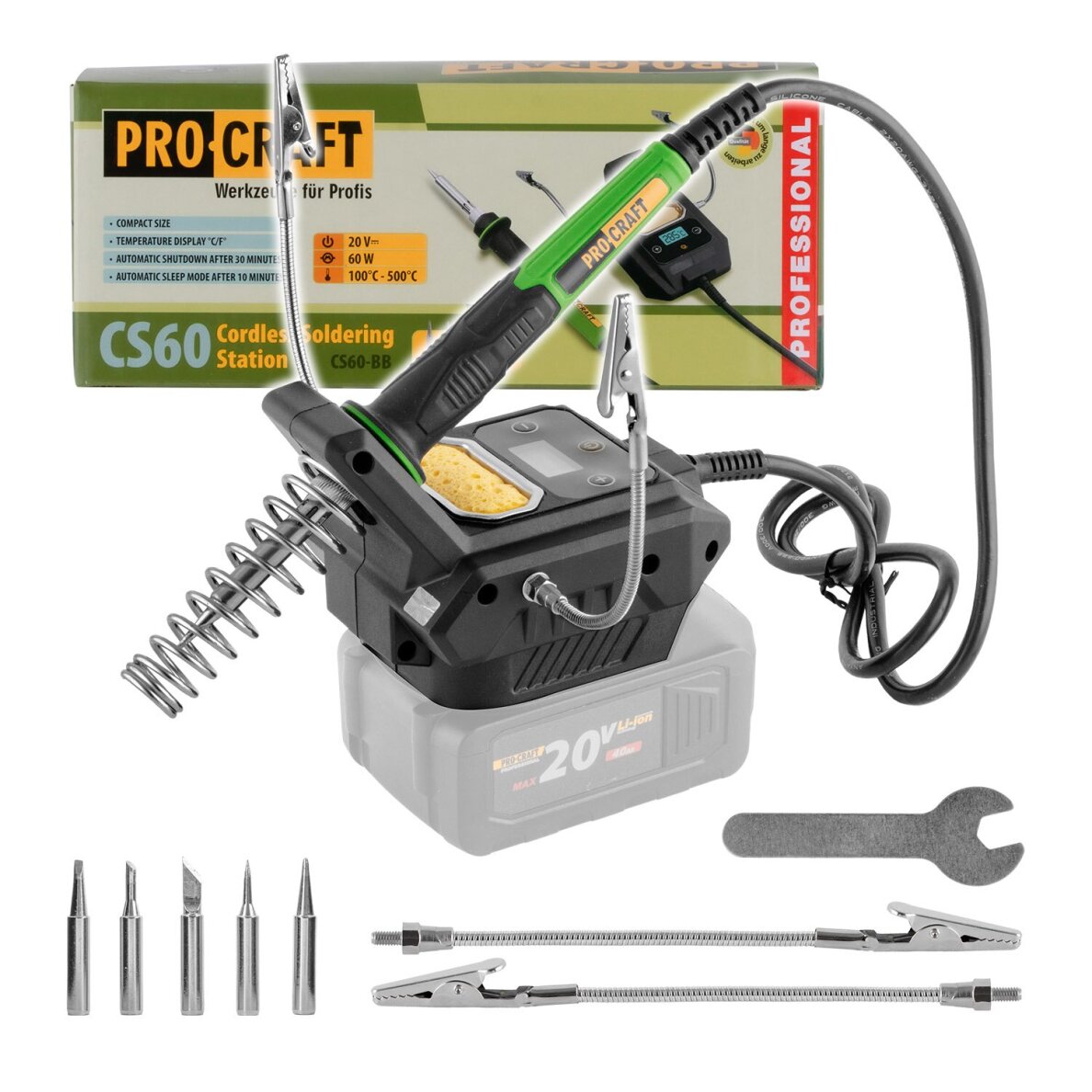 Akumuliatorinis lituoklis Procraft CS60bb 20V (be akum. ir krov.) 1