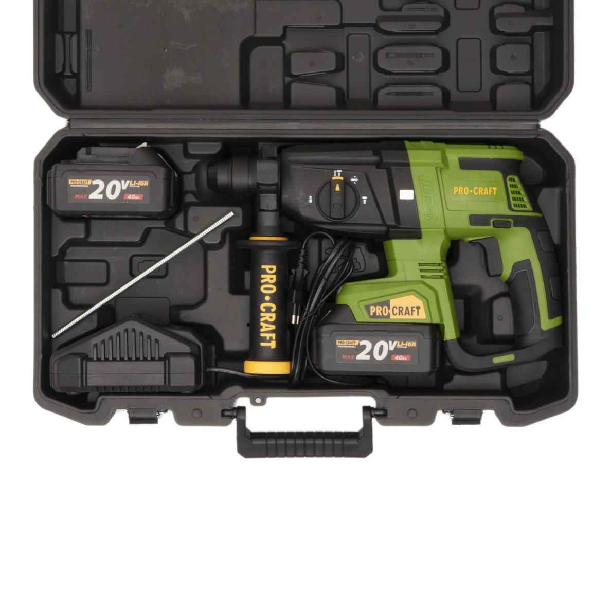 Akumuliatorinis perforatorius ProCraft PHA40, 20V, 2x4,0Ah 10 Akumuliatorinis perforatorius ProCraft PHA40, 20V, 2x4,0Ah 10