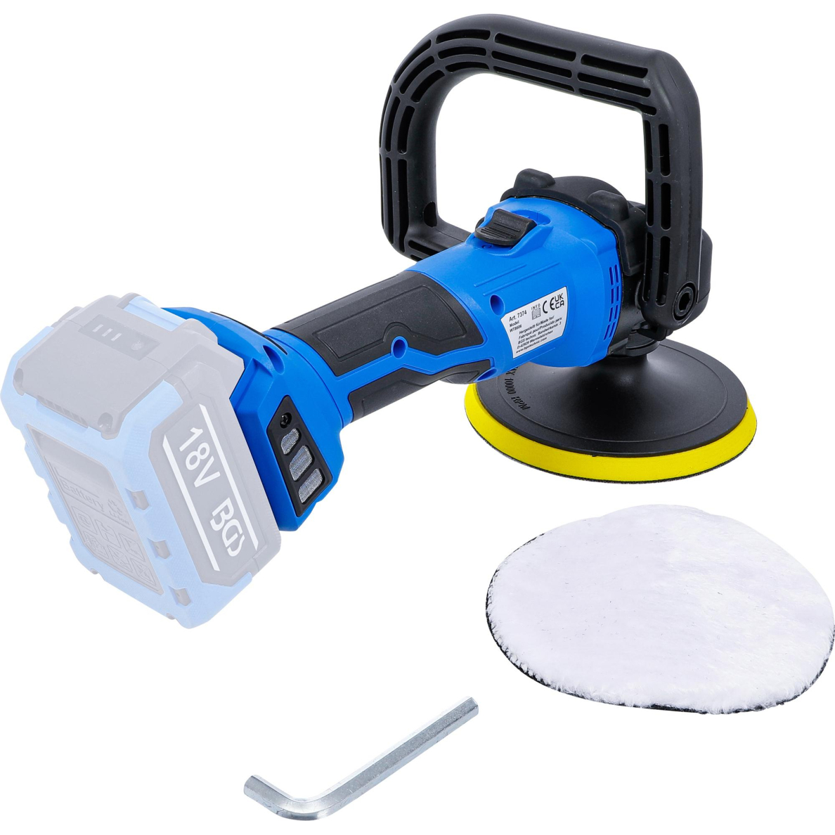 Akumuliatorinis poliravimo ir šlifuoklis | be šepetėlių | 18 V | be baterijos (7374) 4 Akumuliatorinis poliravimo ir šlifuoklis | be šepetėlių | 18 V | be baterijos (7374) 4